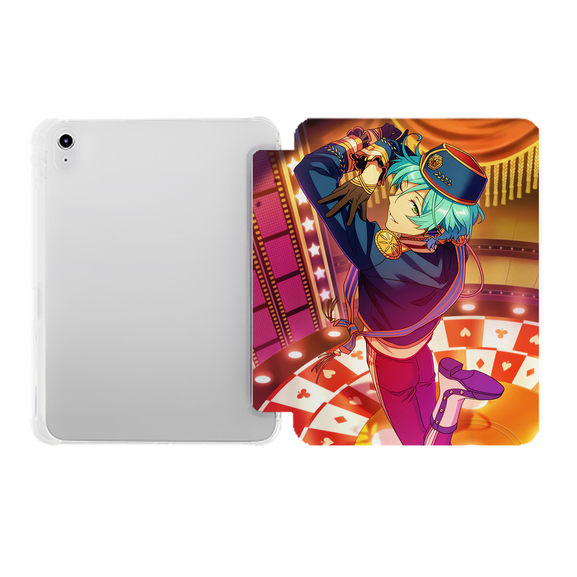 （画像用） あんさんぶるスターズ! Ensemble Stars IPad ケース ペン収納付き 三つ折りスタンド PUレザー×シリコン 対応機種9.5/10.5/10.9インチ
